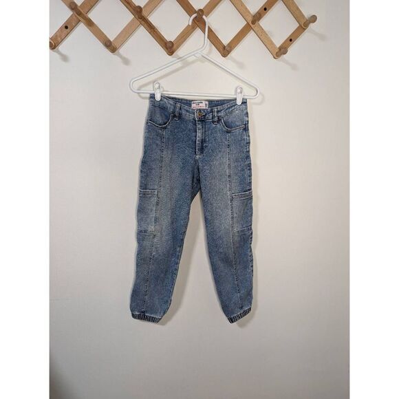 Abercrombie Kids High-Rise Mini Mom Jeans Cargo Pockets - Size 11/12 - Picture 1 of 8
